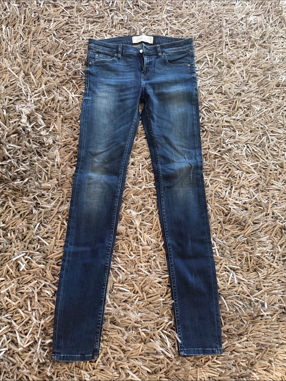 IRO Dark Blue Skinny Jeans with Subtle Fade